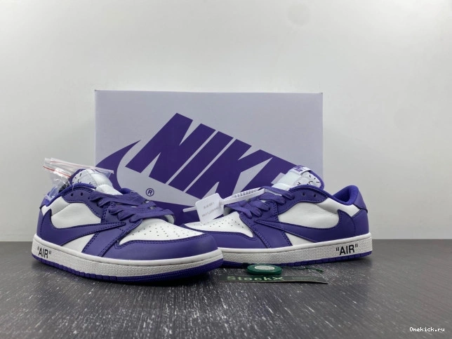One Kick 1 JORDAN TRAVIS CUSTOM OFF-WHITE X DM7890-386 AIR SCOTT X 0725